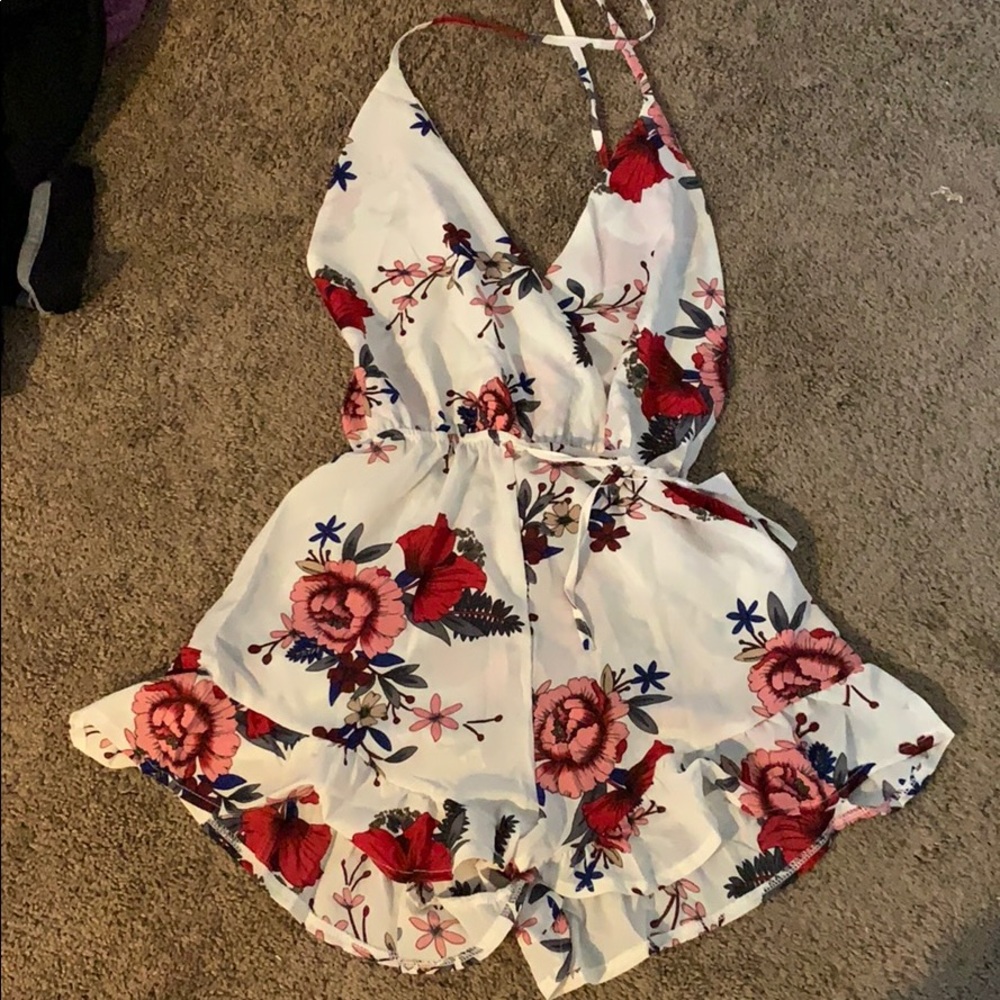 White floral romper